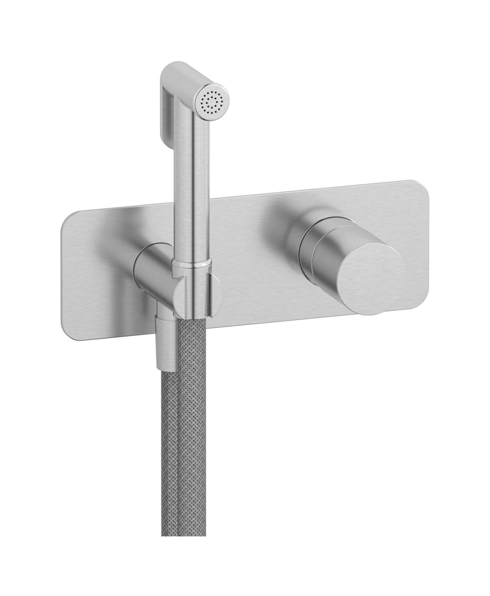 Внешние части гигенического душа со смесителем. WE ARE IB rr706ss Brushed Nickel Brera