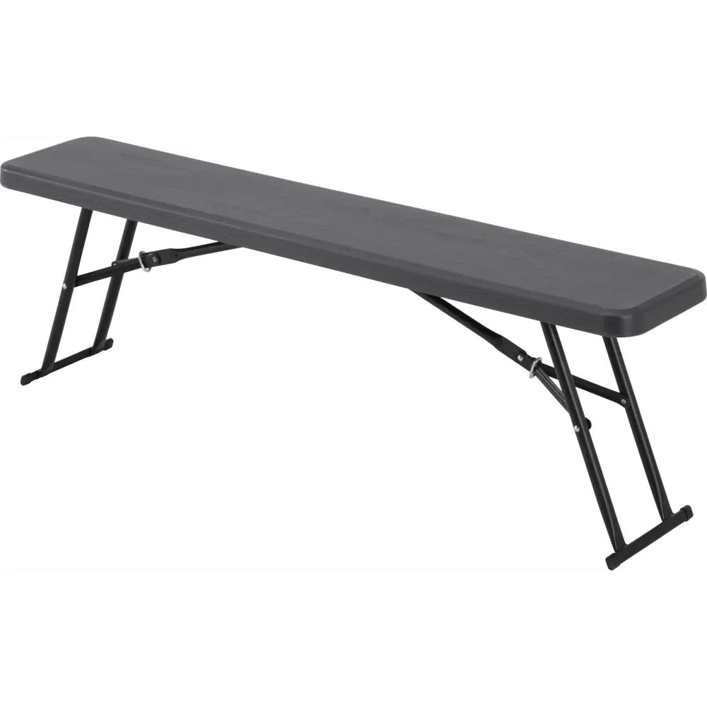 Скамья садовая 137x26x44 см металл/пластик черная/коричневая Santreyd STLM-2028055