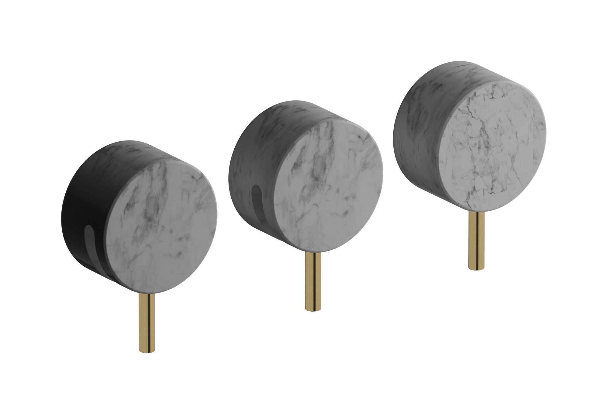 Мраморный встраиваемый смеситель для душа с 3 отверстиями и переключателем IB мрамор + мрамор Elle ARCH-00101159 - Вид №14