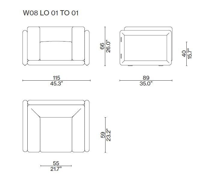 Тканевое кресло с подлокотниками CASSINA Cornaro ARCH-00118974 - Вид №3