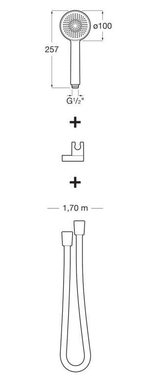 Металлический ручной душ с гибким Roca Звезда ARCH-00075748 - Вид №2