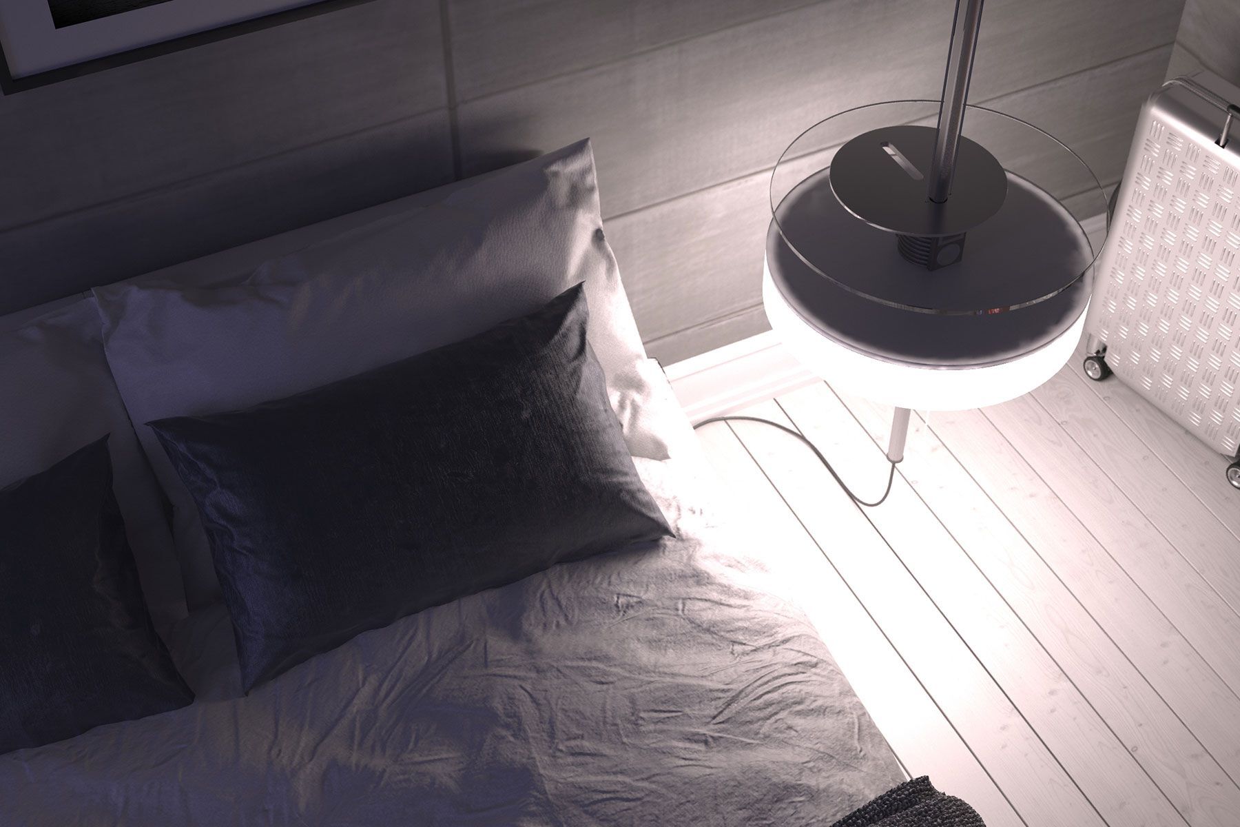 Круглая прикроватная тумбочка со встроенным освещением и динамиками Concepticon LIT-O ARCH-00045662 - Вид №4