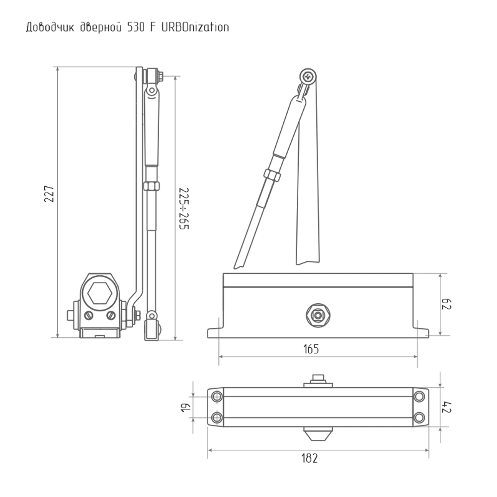 Доводчик дверной 530 F URBOnization, 50-90 кг цвет серебро 83518451 STLM-2051720 НОРА-М  - Вид №2