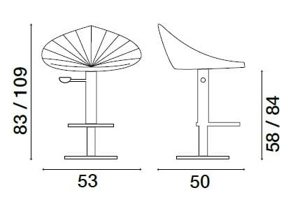 Высокий кожаный стул Fasem Fiorile ARCH-00078544 - Вид №5