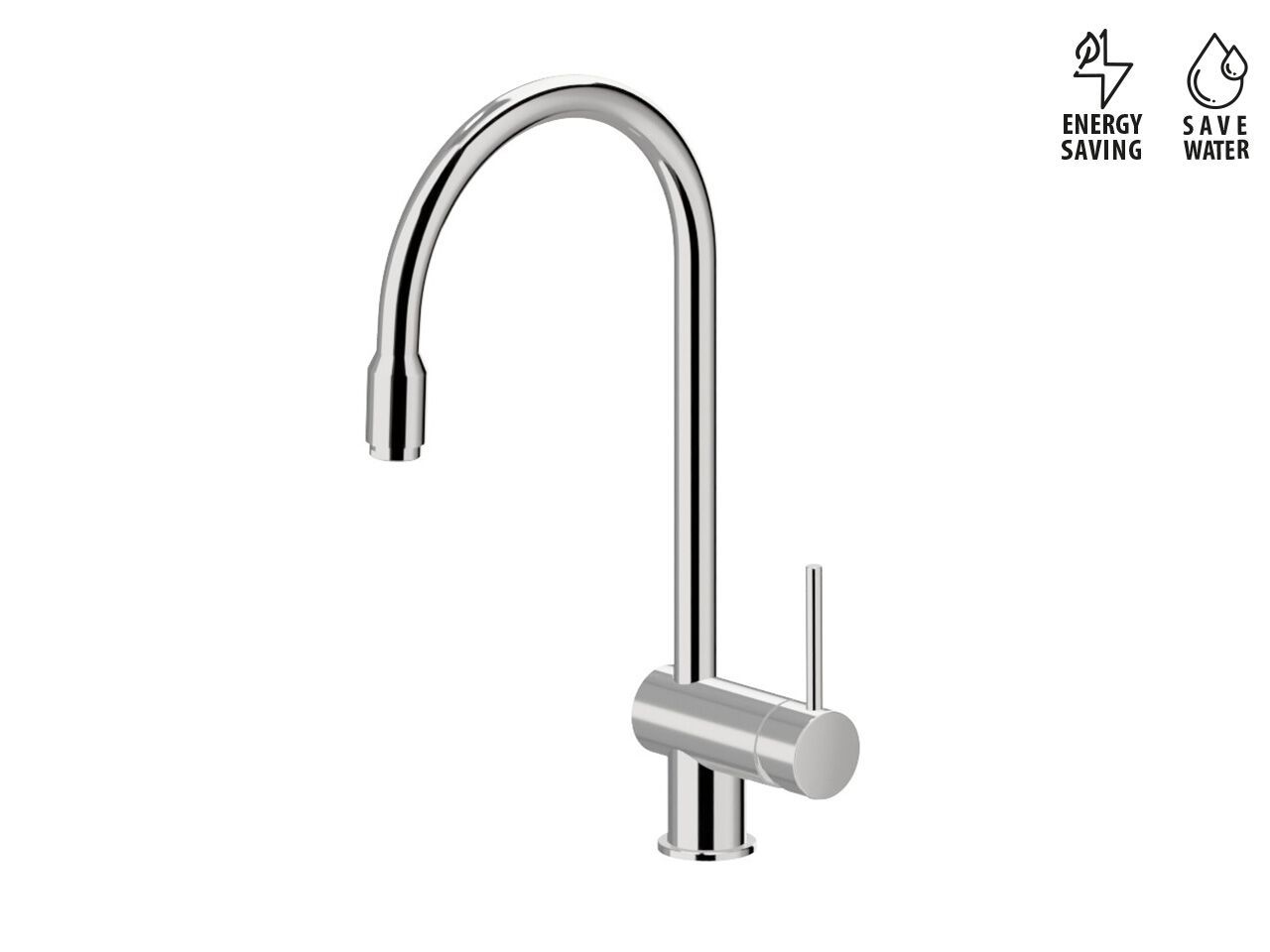 Смеситель для кухни с поворотным изливом и выдвижным ручным душем Newform XT KITCHEN ARCH-00083809