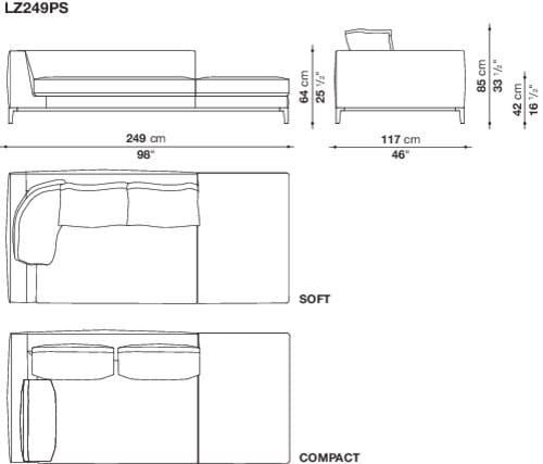 Угловой диван из ткани Maxalto Lucrezia Soft ARCH-00062457 - Вид №3