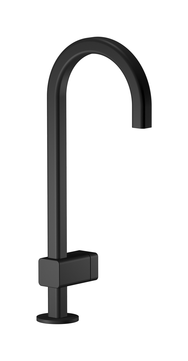 Монорычажный прогрессивный смеситель на раковину в комплекте с донным клапаном. WE ARE IB eo200np_3 Matt Black Elio