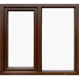 Окно пластиковое ПВХ Deceuninck двустворчатое 1270x1200 мм (ВxШ) однокамерный стеклопакет белый/темный дуб