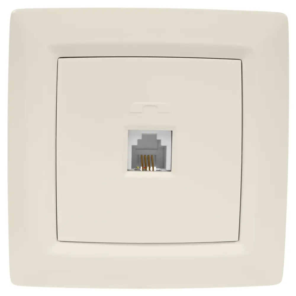 Телефонная розетка встраиваемая Reone RJ11, цвет слоновая кость STLM-2174978