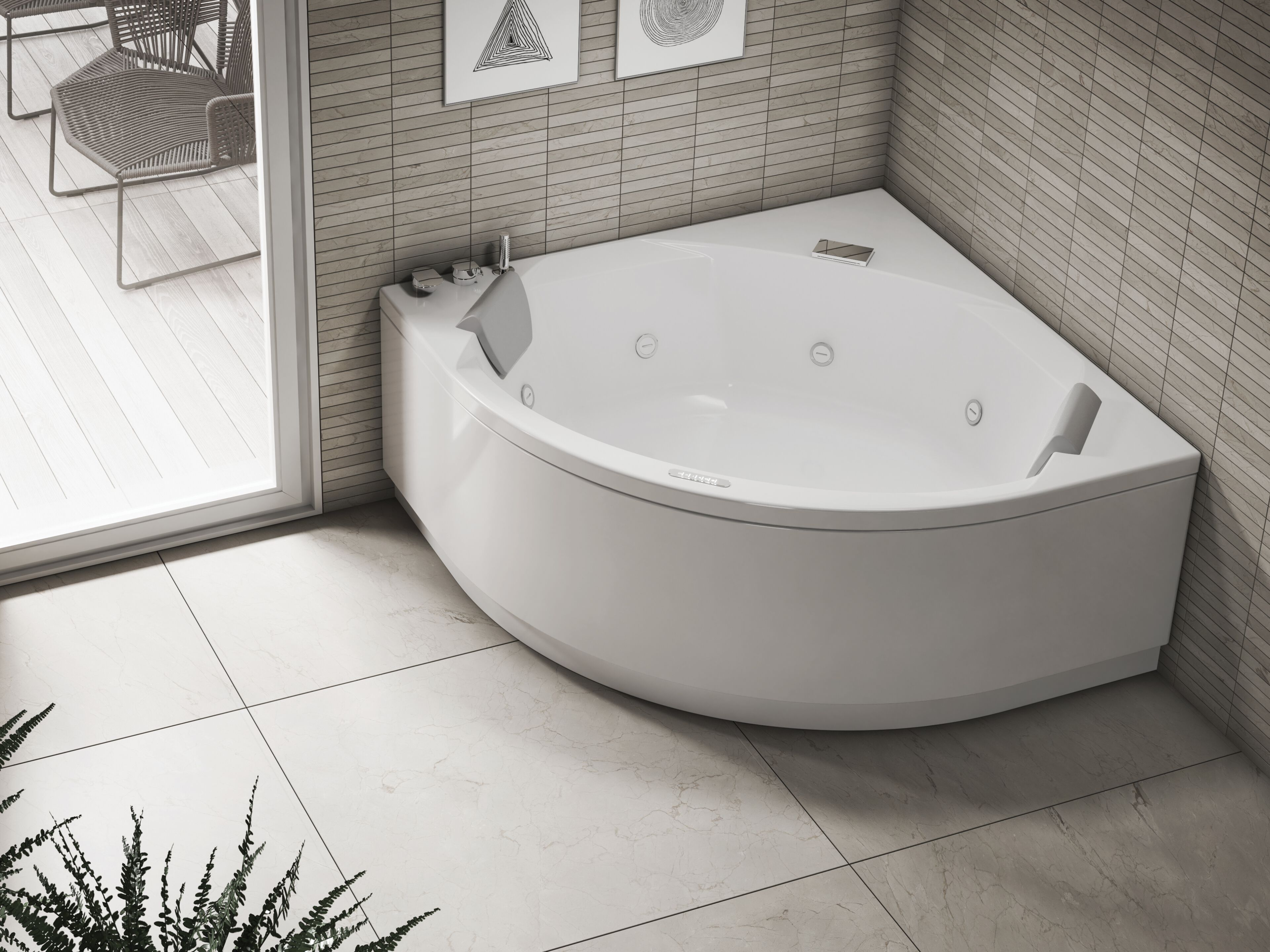 Угловая ванна с гидромассажем Kinedo Saphir ARCH-00054681 - Вид №1