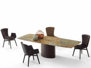 Draenert Раскладной прямоугольный обеденный стол из натурального камня