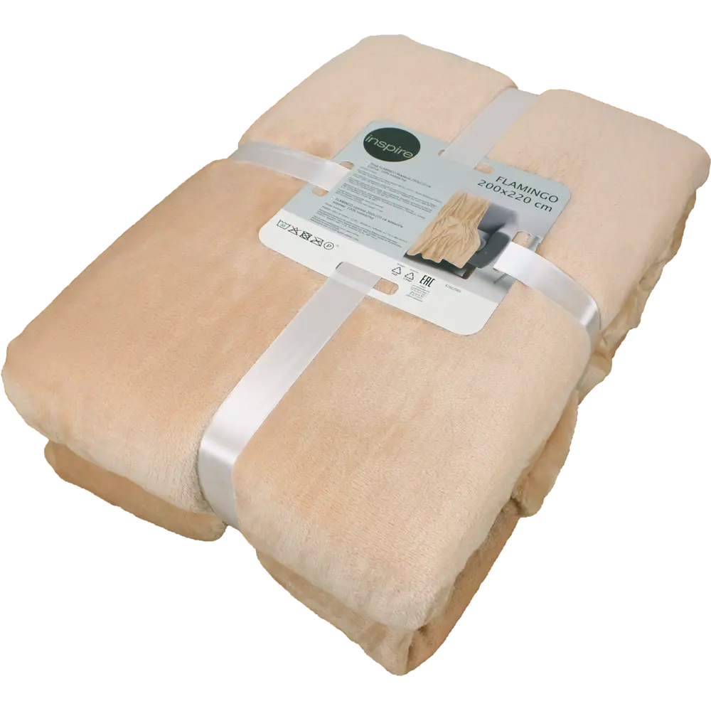 Плед Flamingo 200x220 см микрофибра цвет бежевый INSPIRE STLM-2018079