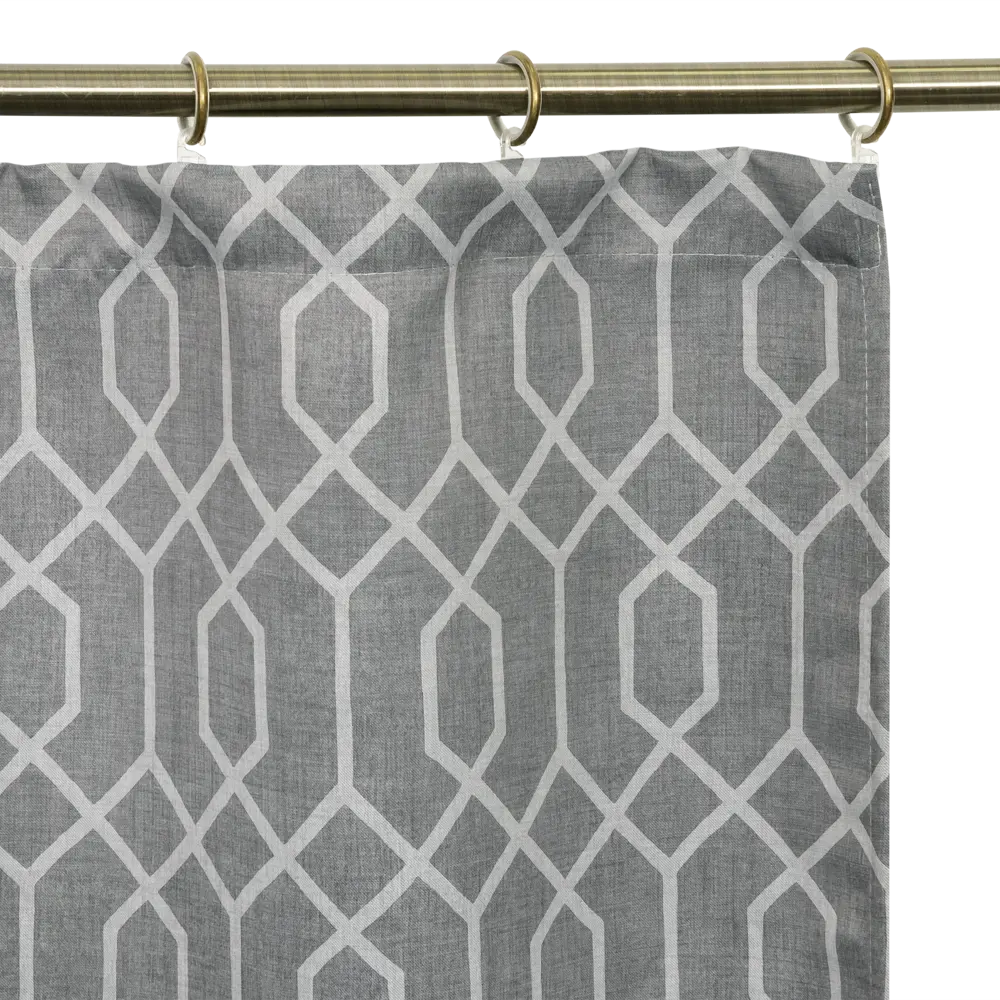 Штора на ленте «Артдеко» 145x260 см геометрия цвет серый SEASONS STLM-2189018 - Вид №2