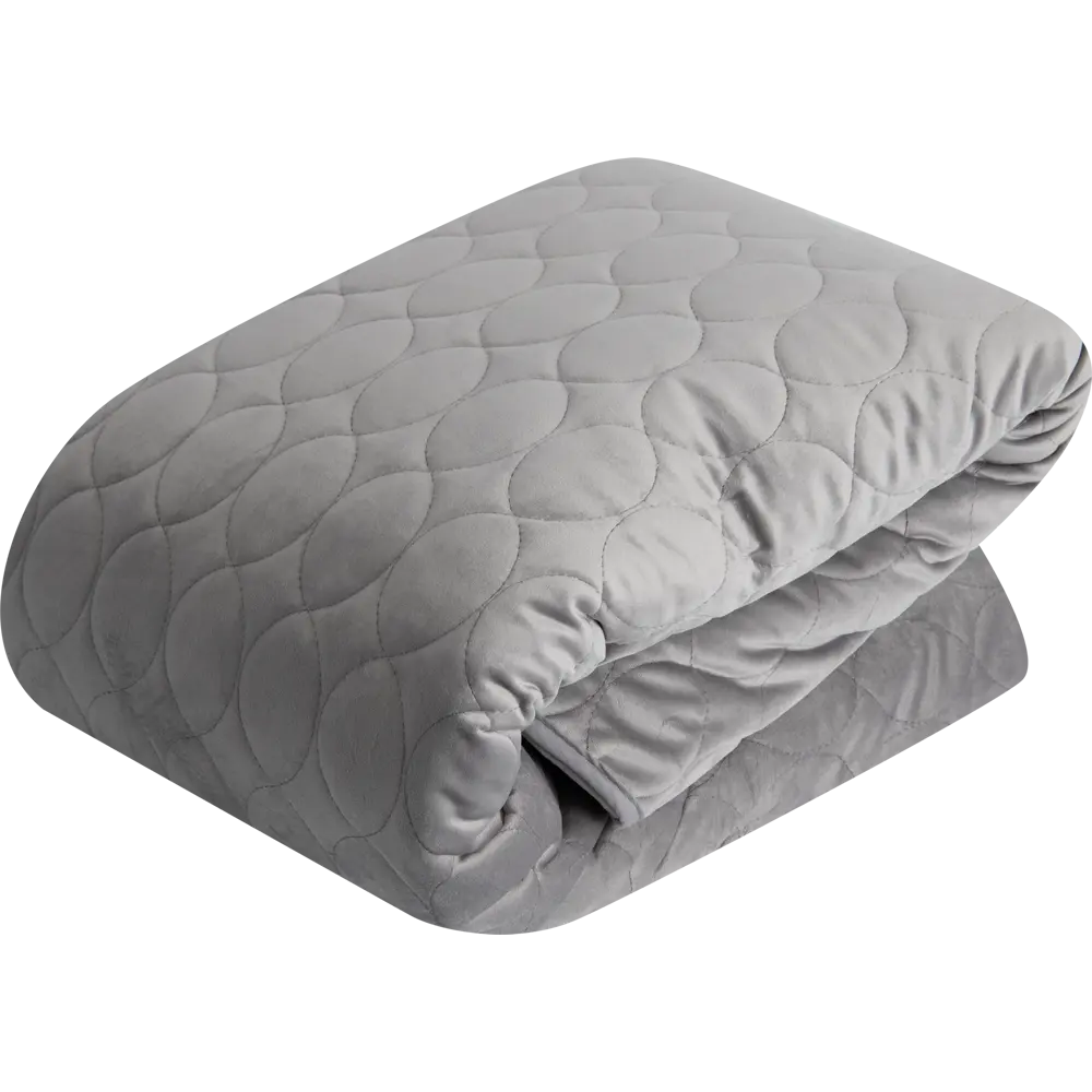 Покрывало Овалы 220x240 см, велюр, цвет серый Бельвита STLM-2183268
