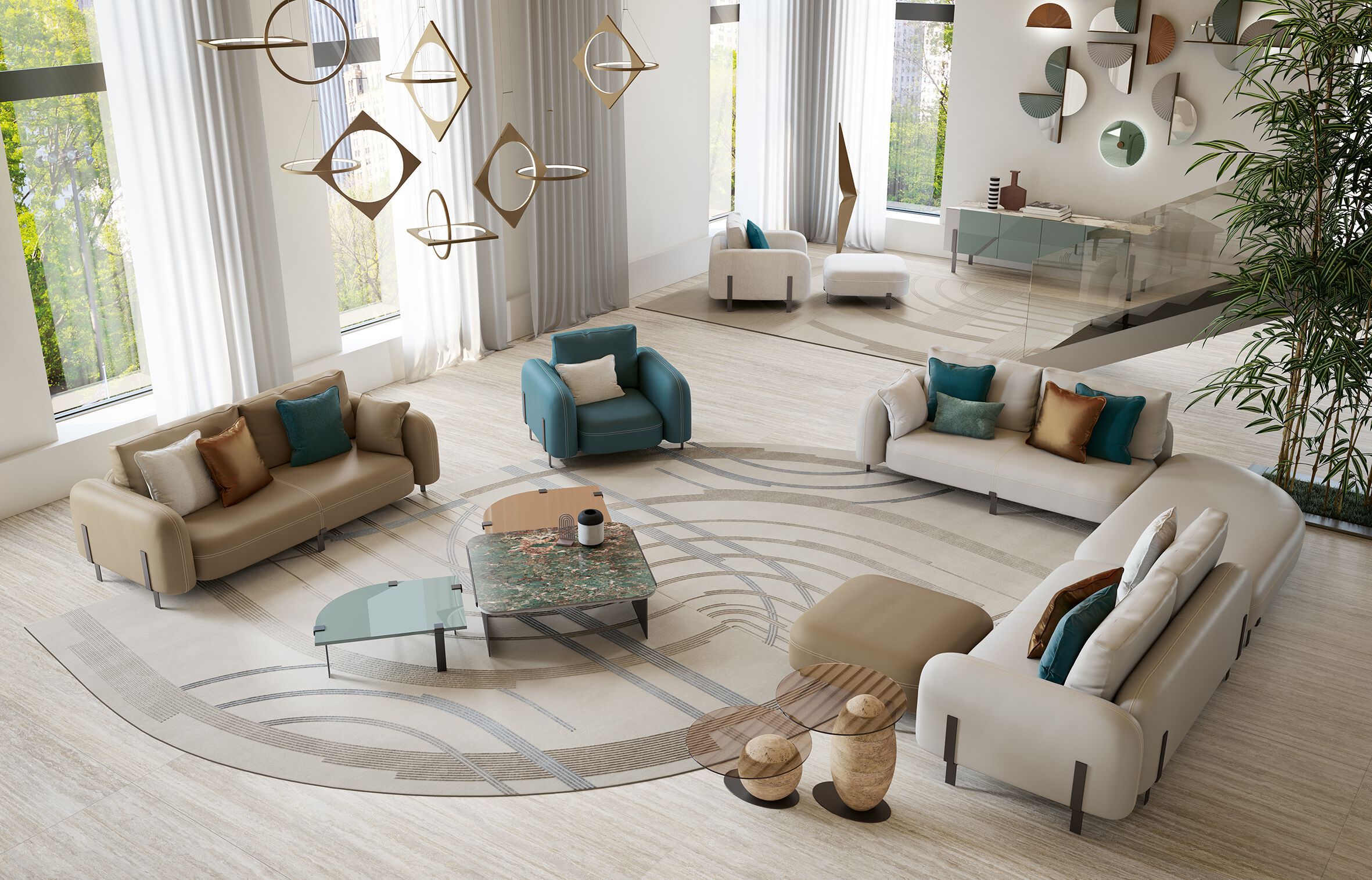 3-местный кожаный диван Bizzotto Italia Нара ARCH-00068736 - Вид №2