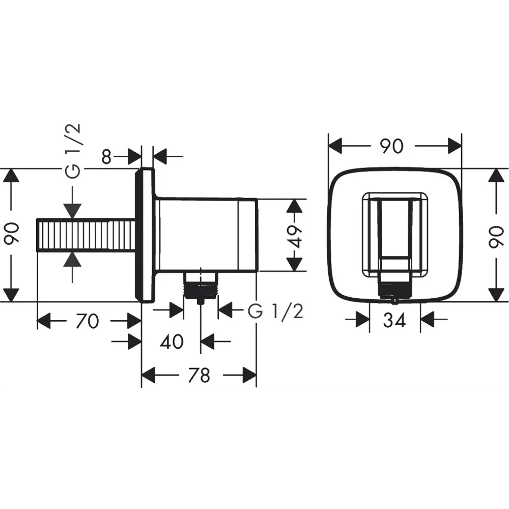 Подключение для шланга душевого Hansgrohe FixFit Porter E с держателем цвет хром STLM-2068794 - Вид №1