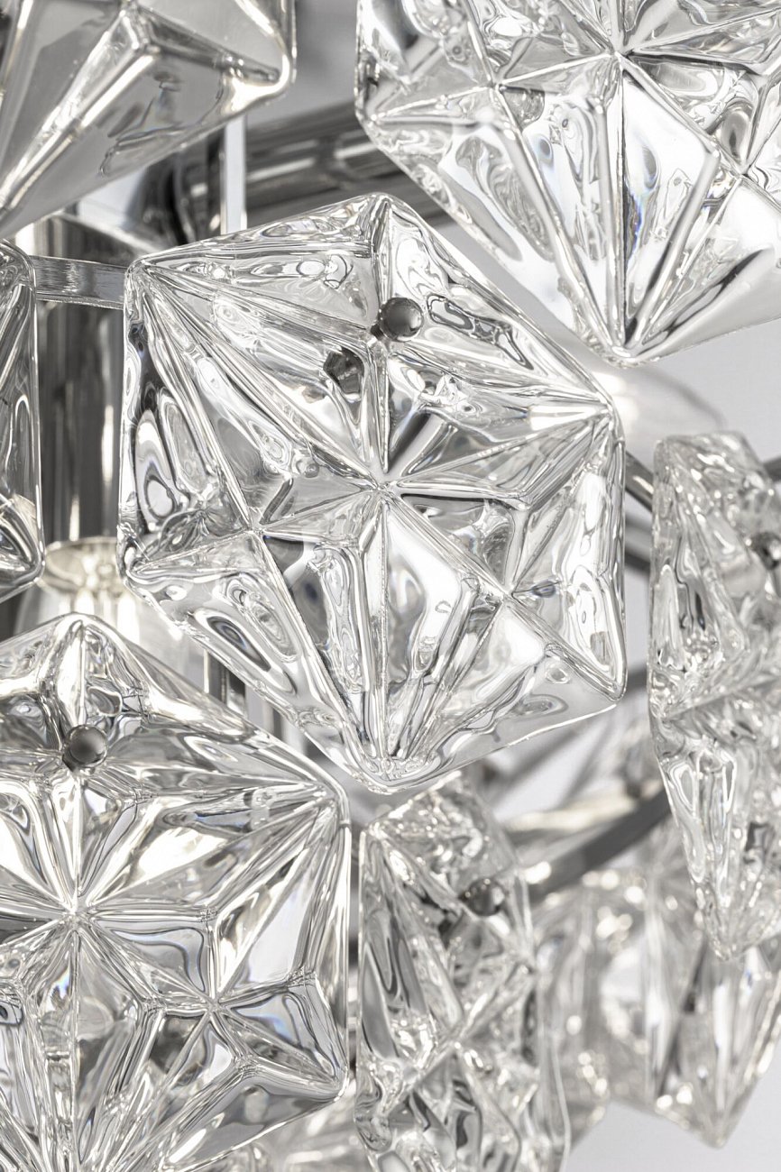 Люстра подвесная со стеклянными подвесками 93 см хром Molly FR1004PL-12CH FREYA ДИЗАЙНЕРСКИЕ, CRYSTAL 00-3957114 Прозрачный  - Вид №1