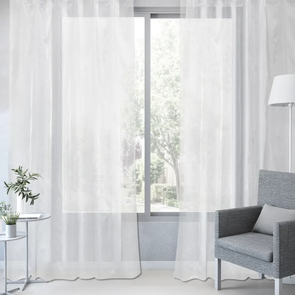 Тюль на ленте Inspire Dalia 250x280 см цвет белый STLM-2207237 - Вид №4