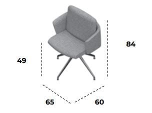 Кожаный операционный офисный стул с подлокотниками на насесте Bralco Hub ARCH-00031607 - Вид №3
