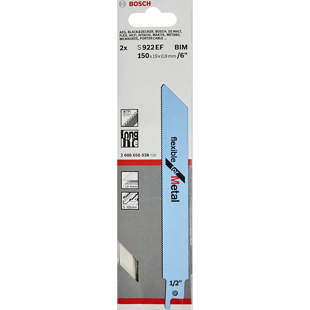 Пилки для сабельной пилы S922EF Bosch, 2 шт BOSCH PROFESSIONAL STLM-2148927 - Вид №3