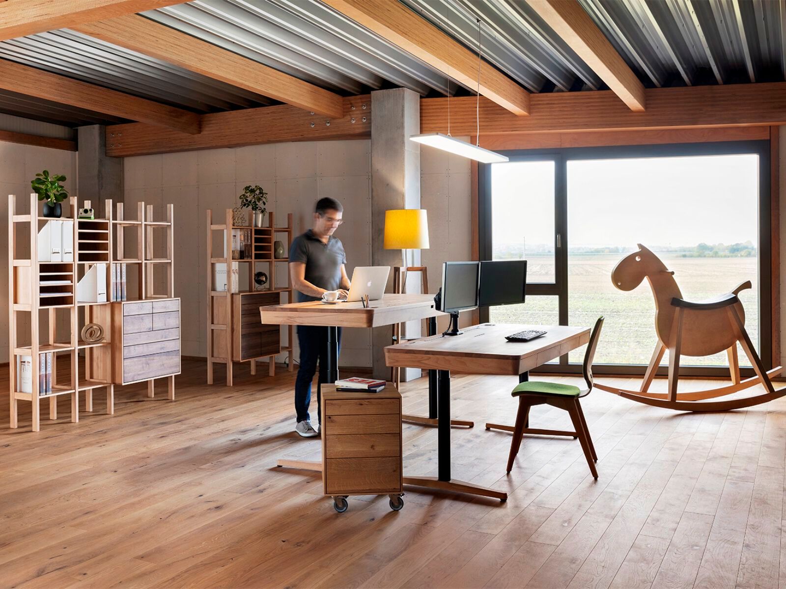 Стол из массива дерева с регулируемой высотой sixay furniture UPP! Height Adjustable Desk ARCH-00020749 - Вид №3