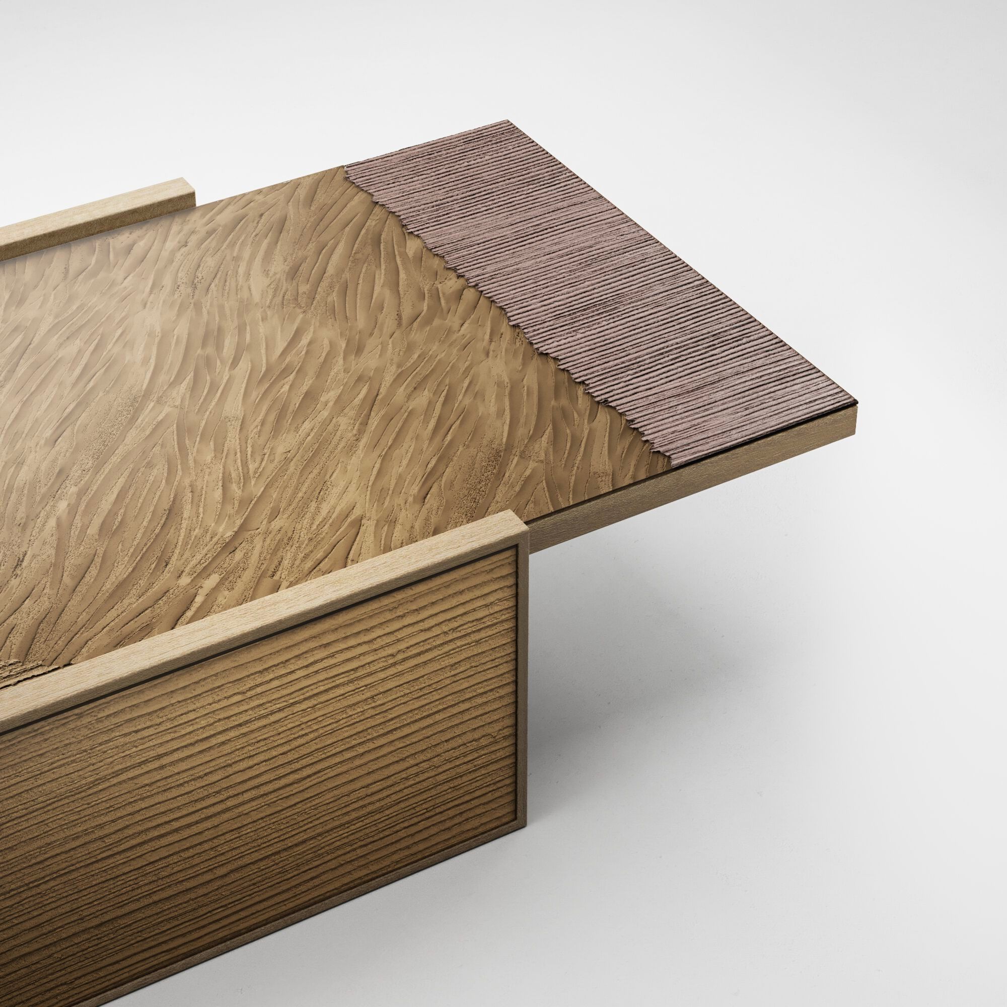 Низкий прямоугольный журнальный столик из дерева и стекла ARTE VENEZIANA Sub Umbra ARCH-00062888 - Вид №5