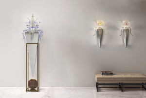 Светодиодный настенный светильник из муранского стекла и металла