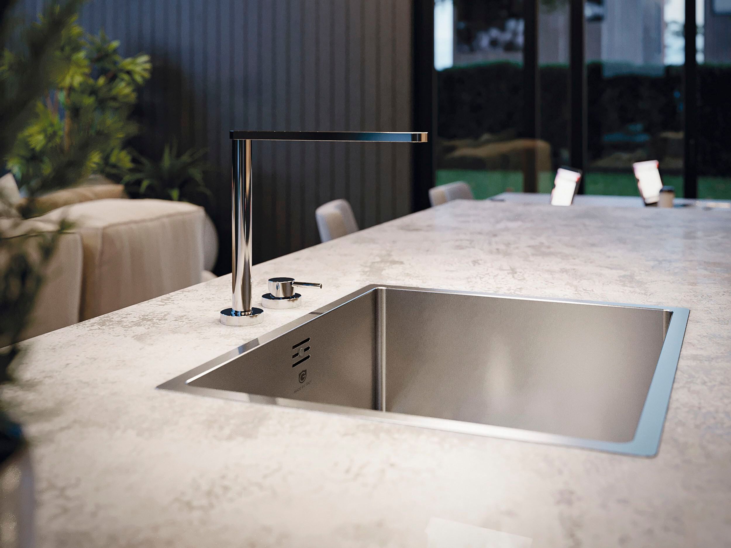 Однорычажный смеситель для кухни с поворотным изливом GUGLIELMI RUBINETTERIE Подокно ARCH-00015504 - Вид №3