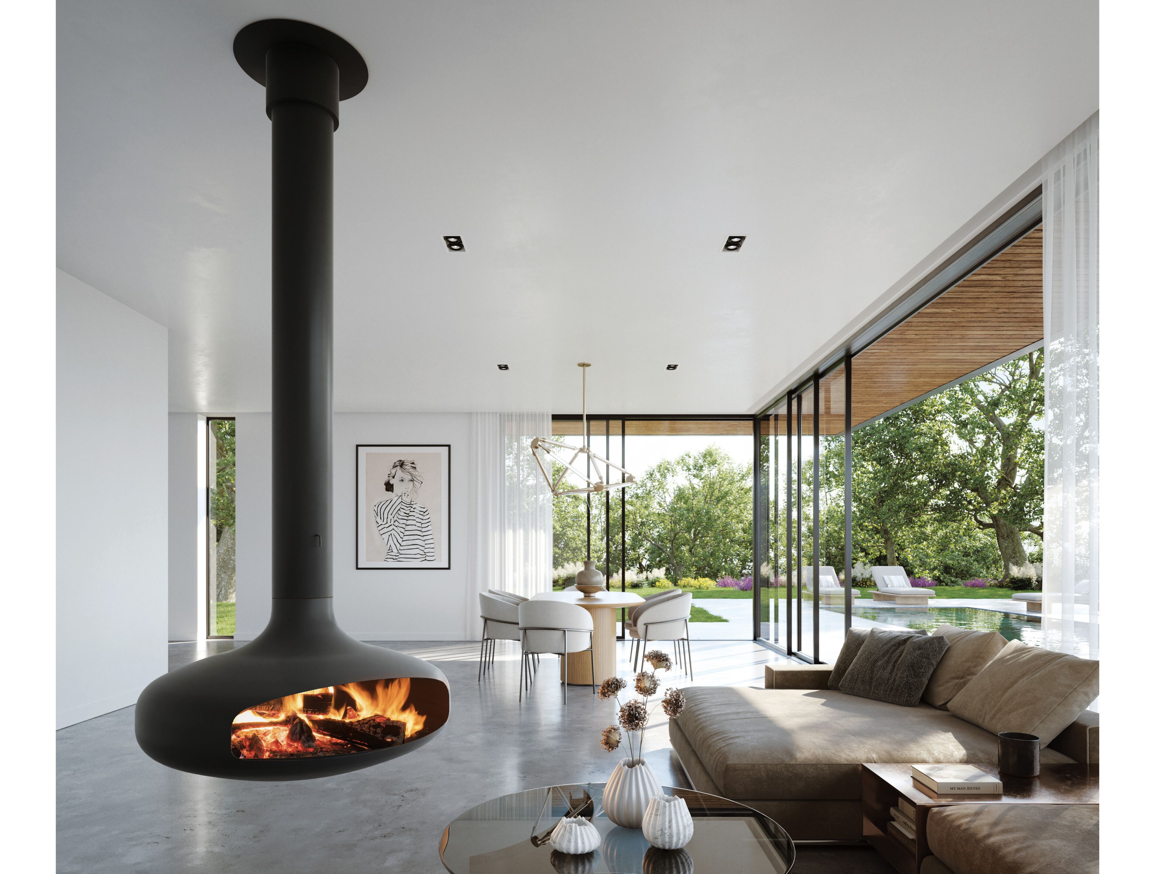 Вращающийся центральный декоративный камин Focus creation Domofocus ARCH-00104452