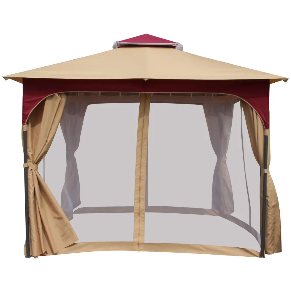 Набор для павильона Сапфир: сетка, тент, сумка для переноски бежевый/ красный Santreyd STLM-2101544