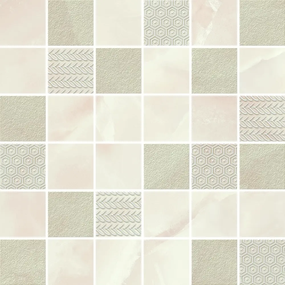 Мозаика настенная Azori Onice Perla Mosaic 30x30 см глянцевая цвет бежевый STLM-2038508