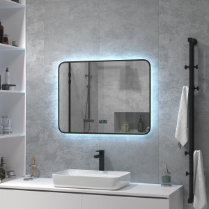 84855256 Зеркало для ванной Drive с подсветкой 80x60 см цвет черный ЗЕРКАЛА С LED-ПОДСВЕТКОЙ STLM-0056144 Santreyd