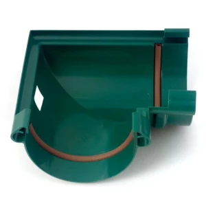 Угол желоба с уплотнением 90/130 мм цвет зеленый