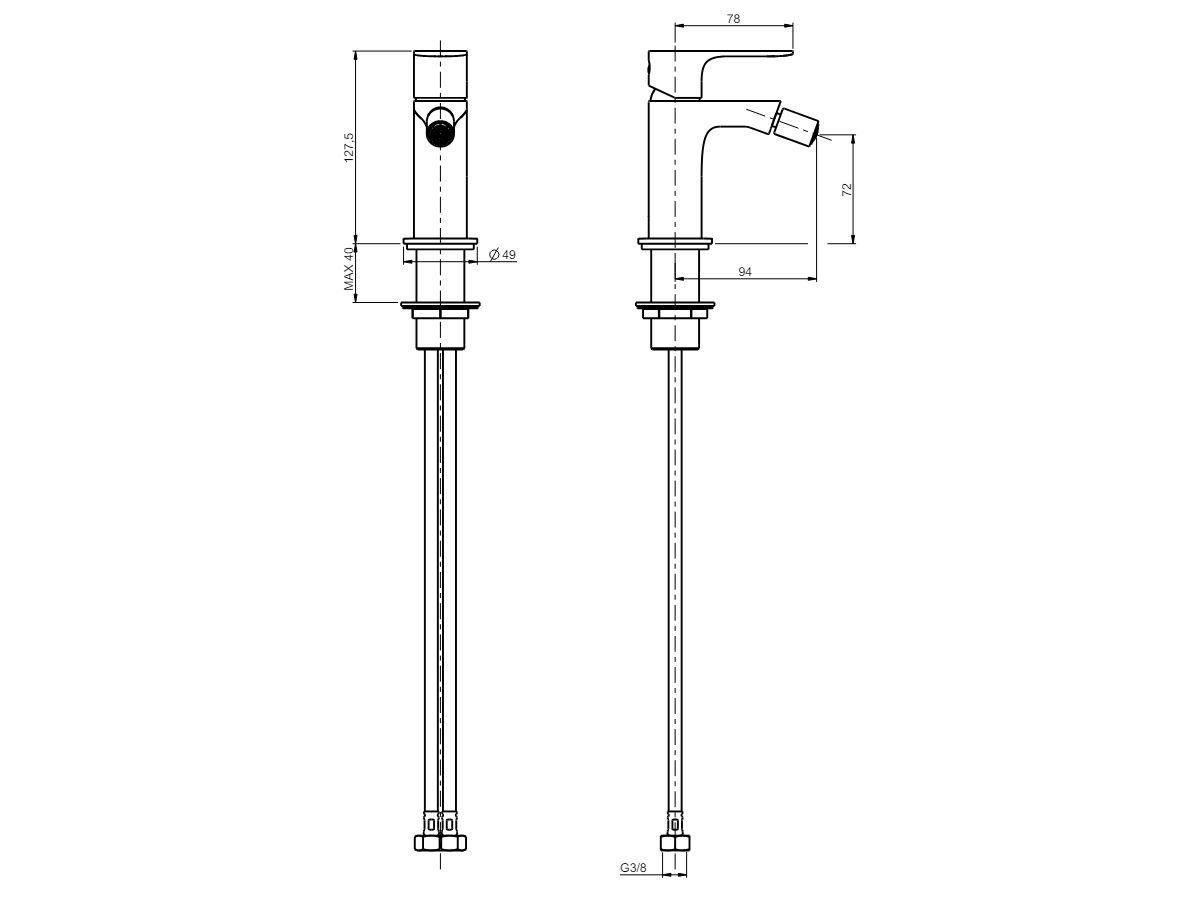 Смеситель для биде без слива с ограничителем расхода Rubinetterie Frattini Lea ARCH-00143176 - Вид №10