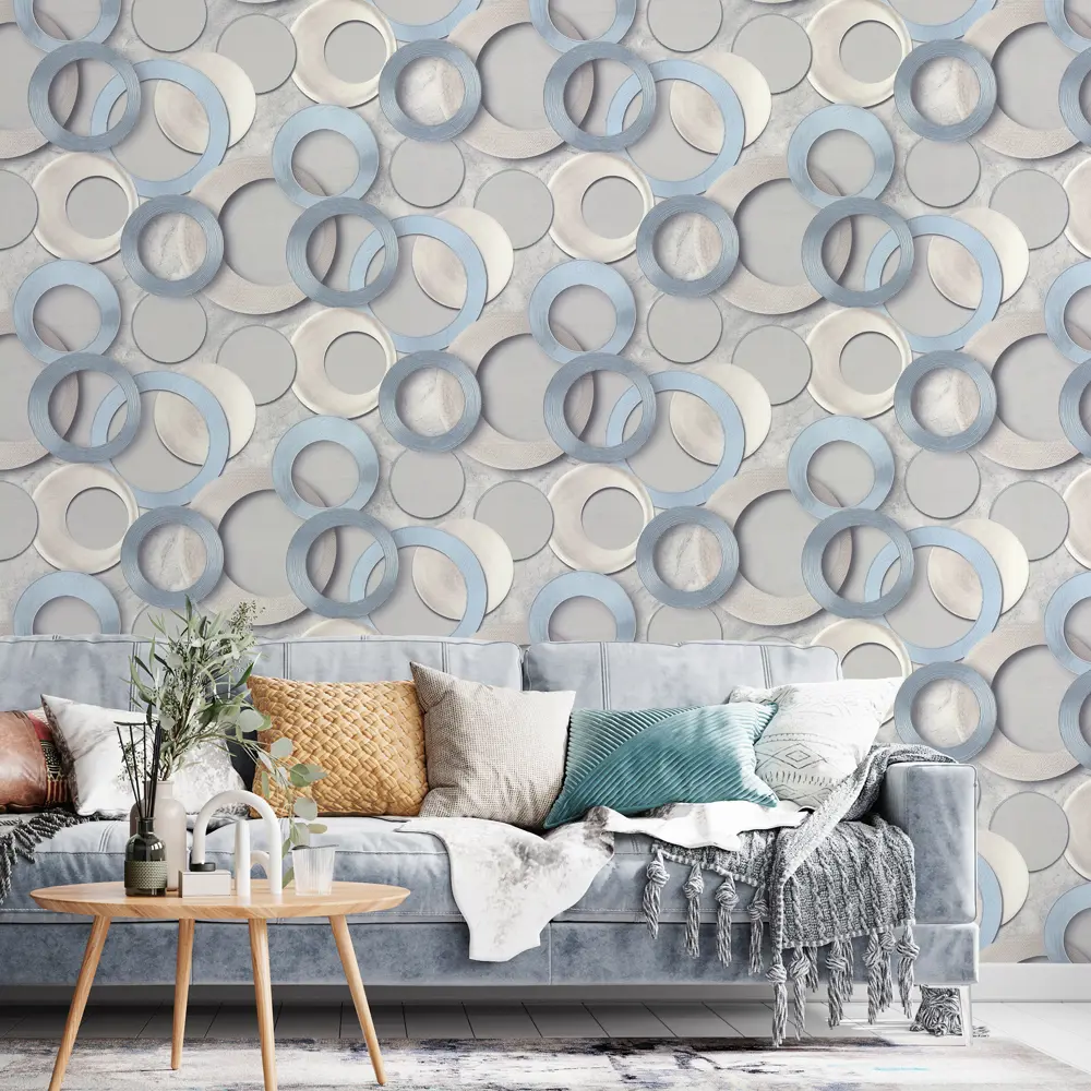 Обои флизелиновые Wall Decor Турин голубые 1.06 м 75156-26 STLM-2190456 - Вид №2