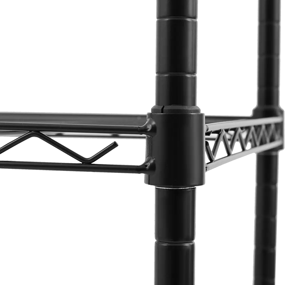 Стеллаж сетчатый 76.2x152.4x35.6 см Gastrorag нержавеющая сталь цвет чёрный нагрузка на полку до 70 кг 85681401 STLM-2178825 Santreyd  - Вид №3
