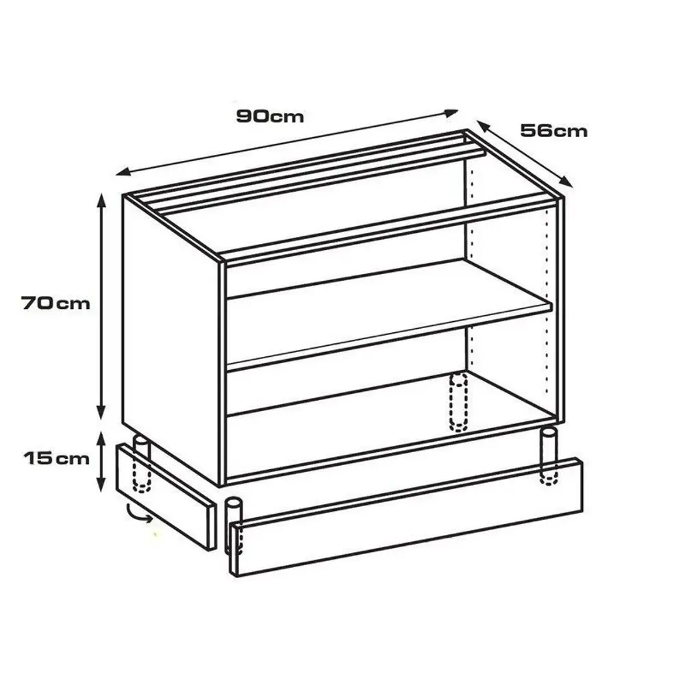 Каркас напольный 90x70x56 см, ЛДСП, цвет белый 15121438 STLM-2028278 DELINIA 