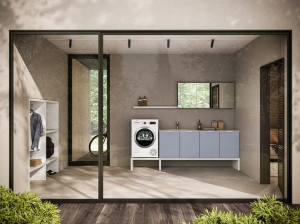 Шкаф для стиральной машины с зеркалом