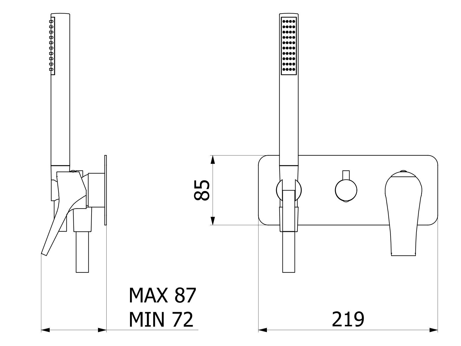 Однорычажный встраиваемый смеситель для душа с ручным душем IB Twitter ARCH-00095385