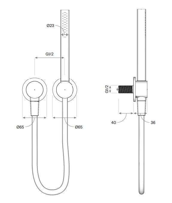Термостатический смеситель для ванны с 5 отверстиями и ручным душем COCOON Piet Boon ARCH-00122577 - Вид №6
