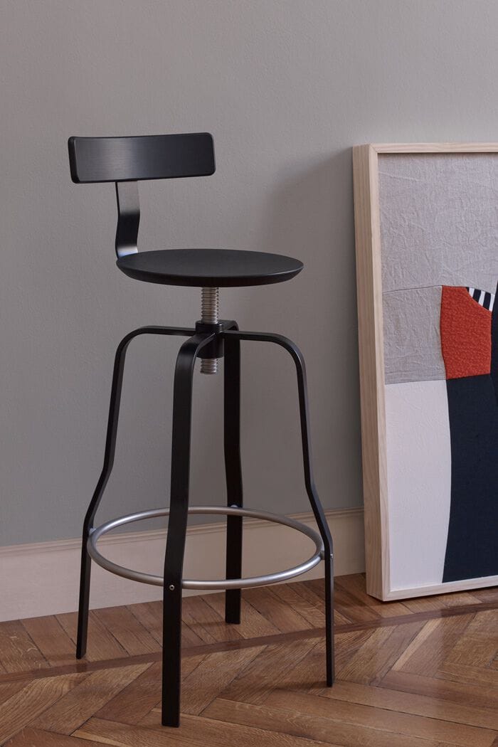 Высокий стул из стали и дерева со спинкой Lapalma круглый ARCH-00098421 - Вид №5