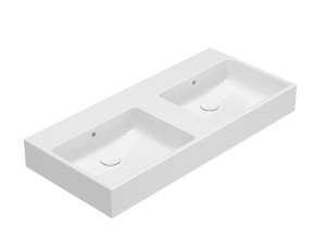 Керамическая двойная раковина с переливом