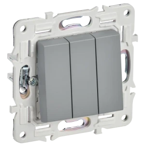 91924691 Выключатель встраиваемый Iek Skandy SK-V30-0-10-K03 3 клавиши цвет серый STLM-1527197