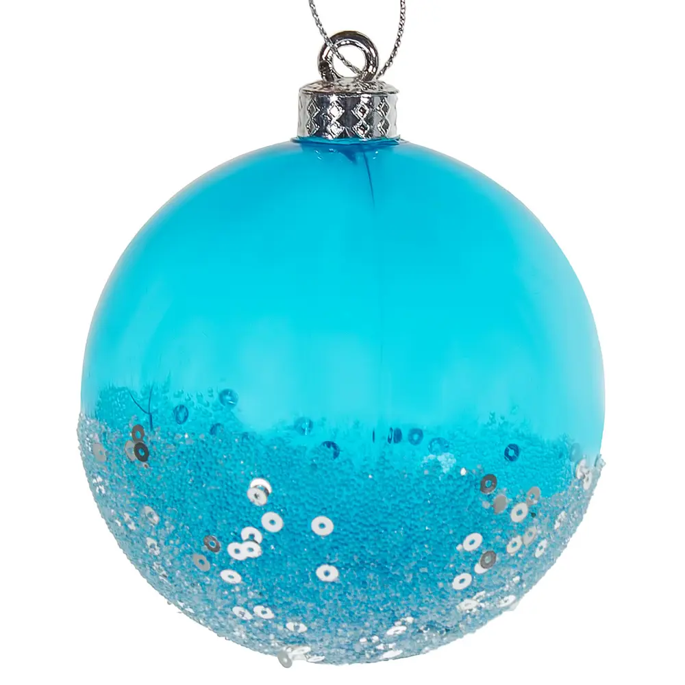 Шар ёлочный с блёстками, 8 см, цвет синий Santreyd STLM-2115484