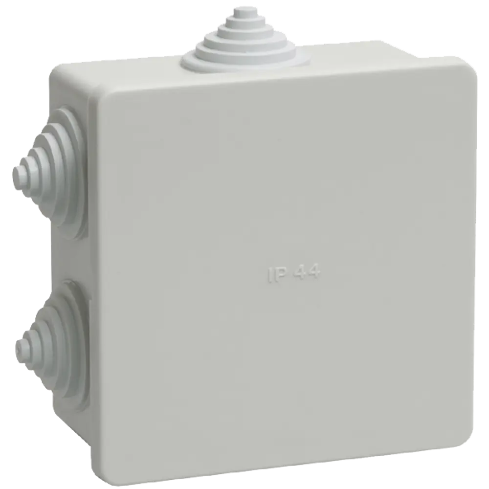 Распределительная коробка открытая IEK 85x85x40 мм 3 ввода IP44 цвет серый STLM-2098140
