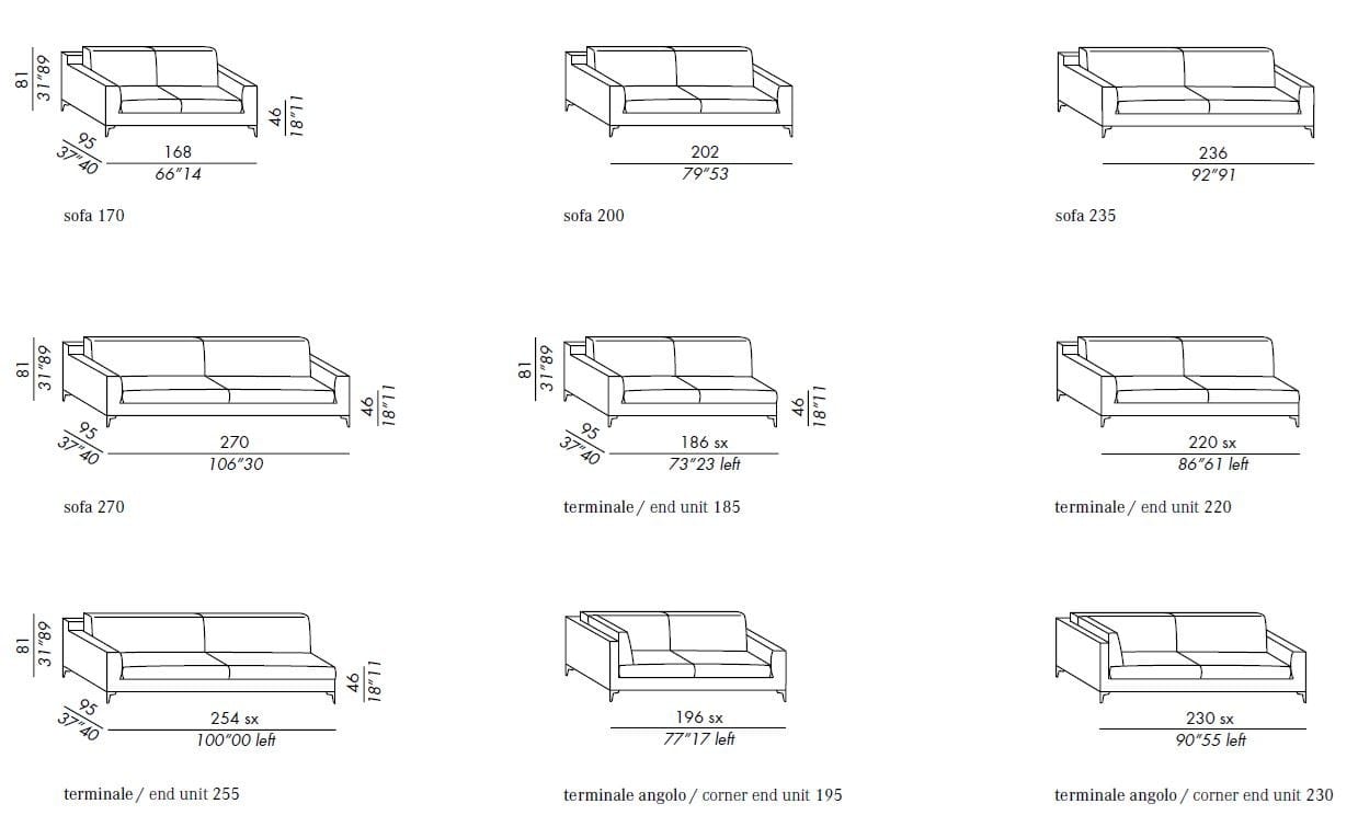 Тканевый диван с полуостровом Meridiani Prince ARCH-00114477 - Вид №1