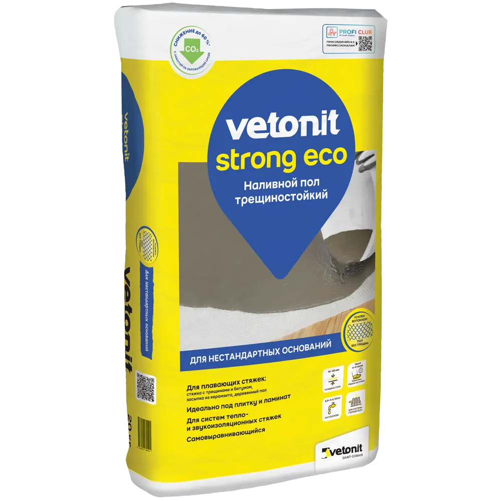 86535579 Наливной пол Vetonit Strong Eco 20 кг STLM-0069737