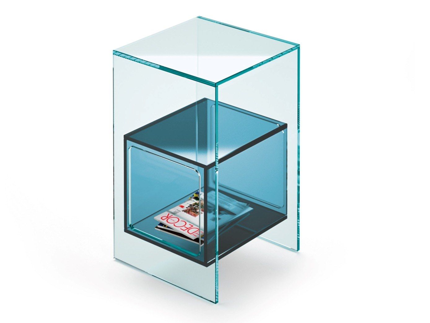 Стеклянный журнальный столик с отсеком для хранения FIAM ITALIA Magique ARCH-00036982 - Вид №2