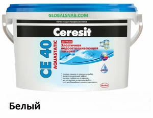 Затирка цементная водоотталкивающая Ceresit CE 40 Aguastatic 01, белый 2кг