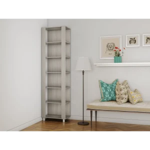 91814381 Стеллаж деревянный Мебельная компания е1 35x220x60 см ЛДСП цвет ясень шимо светлый STLM-1398760